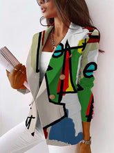 Schicke zweireihige Blazerjacke mit coolem Big Eyes-Print